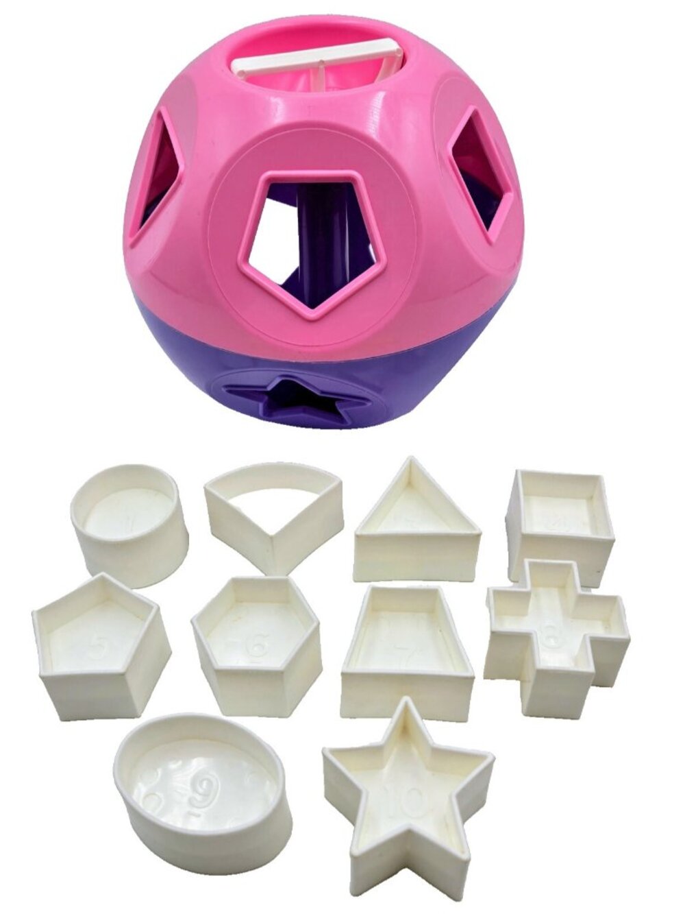 Tupperware Shape O Ball Shape Sorter Pink Purple White 10 Numbers Tupperkids Toy